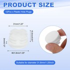 12pcs 1-1 4  31 8mm  Plastic Hole Plug  Round Tubing End Cap End Inserts  White