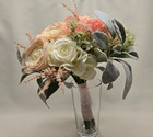 White Pink Rose Bridal Bouquet Handmade Artificial Wedding Flowers
