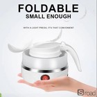 600ml Foldable Electric Kettle Collapsible 110v Us Plug Auto Shut-off Bpa-free