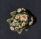 Vintage Cloisonne Frog Trinket Box Ring Pill Holder 3  Enamel Metal Beautiful