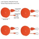 4pcs Camping Rope Pulley Kit Adjustable Tent Ratchet Hanger With Reflective Cord