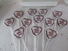 Vintage Pkg Of 12 Heart Valentines Day Floral Picks   for Someone Special 