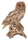 Large Barn Owl Driftwood Look Garden Statue Garden Decor Home Yard Decoration