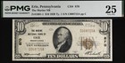 1929  10 National Bank Note Erie Pennsylvania Charter 870 Pmg 25