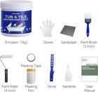 Tub And Tile Refinishing Kit With Tools  35oz White Tile Paint Water Based   Low
