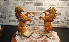 2 Vintage 1950s Porcelain Rearing Horse Figures  Beautiful 9 