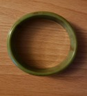 Antique Bakelite Bangle Bracelet Art Deco 1920s End Of Day Green W yellow  amber