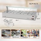 96qt 1500w Electric Commercial Food Warmer  12-pan Steam Table 8qt pan W shield