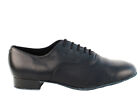 Wide Men s Black Leather Dance Shoes 1 Inch Heel Salsa Ballroom Tango Wedding 