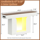 Console Table  47  Entryway Table With Led Lights   Charging Station  Farmhouse