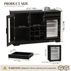 Coffee Bar Cabinet With Fridge  47  Buffet Sideboard With Wine Rack   Led Lights