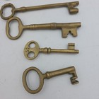 Vintage Set Of 6 Solid Brass Keys
