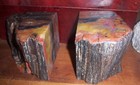 Lapidary Sawed Bookends - Colorful Petrified Wood Arizona