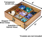 Rock Display Case - 8  X 8  Rock Collection Box For Kids   Adults - Crystal Hold
