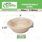 40 Oz  Round Disposable Compostable Heavy Duty Paper Bowls With Clear Dome Lids
