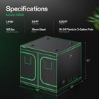 Vivosun 8x8ft Indoor Grow Tent Non Toxic Mylar Room Reflective 600d 96 x96 x80 