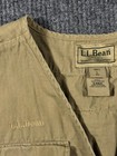 Vintage Y2k Ll Bean Fly Fishing Vest Mens Large Ripstop Utility Outdoor Khaki