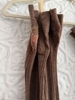 Two Pair Antique Stocking Brown Visible Mend Distressed Socks 1910s-1920s Thigh