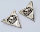 Vintage Sterling Silver Collar Tips Square Dancers