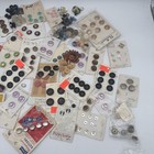 Vintage Mixed Buttons Lot 250  Sewing Craft Plastic Metal Carded Assorted