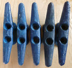 4  Cleat Lot - 5 Galvanized Chock Boat Ship Dock Cleats Blue Sailboat 
