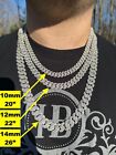Moissanite Real Miami Cuban Link Chain Iced Hip Hop 925 Silver Necklace 16 -30 