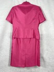 Le Suit 2pc Skirt Suit Women   s 10 Pink Blazer Buttons Short Sleeves Shiny
