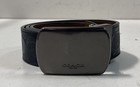 Coach Men s Black Signature C Logo Plaque Buckle Belt Gunmetal 28in