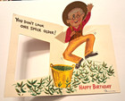 Vintage Happy Birthday Card Bless Your Pea Picken  Heart    Pop Up Funny Used