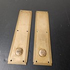 2 Brass Bronze Push Plates Art Deco Architectural Mercer County Nj Courthouse
