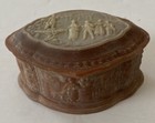 Vintage   Victorian Style   Pink Incolay Stone Handcrafted Hinged Trinket Box