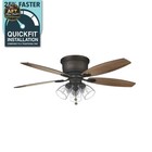 Hampton Bay Stoneridge 52  Led Ceiling Fan With Light Kit - Bronze