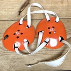 Cliff Keen E58 Signature Wrestling Headgear Orange White Adult   Very Good