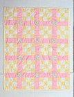 Baby Quilt Crib Blanket Handmade Patchwork Flannel Back 31 5   x40    - Spots Read