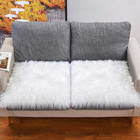 Faux Fur Sheepskin Square Chair Cover Seat Cushion Pad  Luxurious Wool Area 