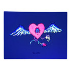 Marq Spusta Flying Heart With Rose  lime Green  Micro Print