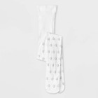 Cat   Jack Girls Silver Smiley Nylon Fashion Tights White Size 7-10 M Opaque