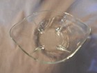 Vintage Clear Glass Footed Oval Serving Bowl Teardrop Design  m 