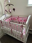 Pink Multicolor Ladybug Flower Girls Crib Bedding Set Nursery Bedding Sets