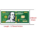 10pcs Gold Foil Banknotes 100 Us Dollars Green Novelty Currency Plastic Money