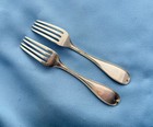 Canfield Bro   s Coin Silver 2 Salad Forks Mono 6 1 2 In Mono 82 9 Grams