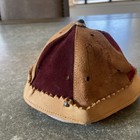 Vintage Child Yellowstone Park Leather Suede Souvenir Beanie Hat