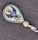 Antique Micro Mosaic Eagle With Crown 800 Silver Souvenir Spoon Poland Bird A63