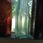 1870s Square Peppersauce Bottle With Arched Sunken Panel Drippy Applied Lip