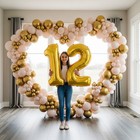 40  Gold Number Foil Balloons- Helium Or Air Filled For Birthday And Anniversary