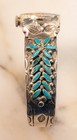 Vintage Native American Navajo Turquoise Sterling Ladies Cuff With Geneva Watch