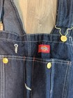 Dickies Unisex Blue Denim Bib Overalls Workwear Coveralls Dark Wash 36x32