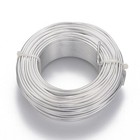 160m Round Anodized Aluminum Wire Bendable Craft Wire Silver For Jewelry Making