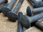 10 Vintage Reclaimed Black Carriage Bolts 2  X 1 4  Antique Restoration Repair