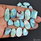 360 Ct 38 Pcs Natural Untreated Blue Larimar Mix Cabochon Loose Gems For Jewelry